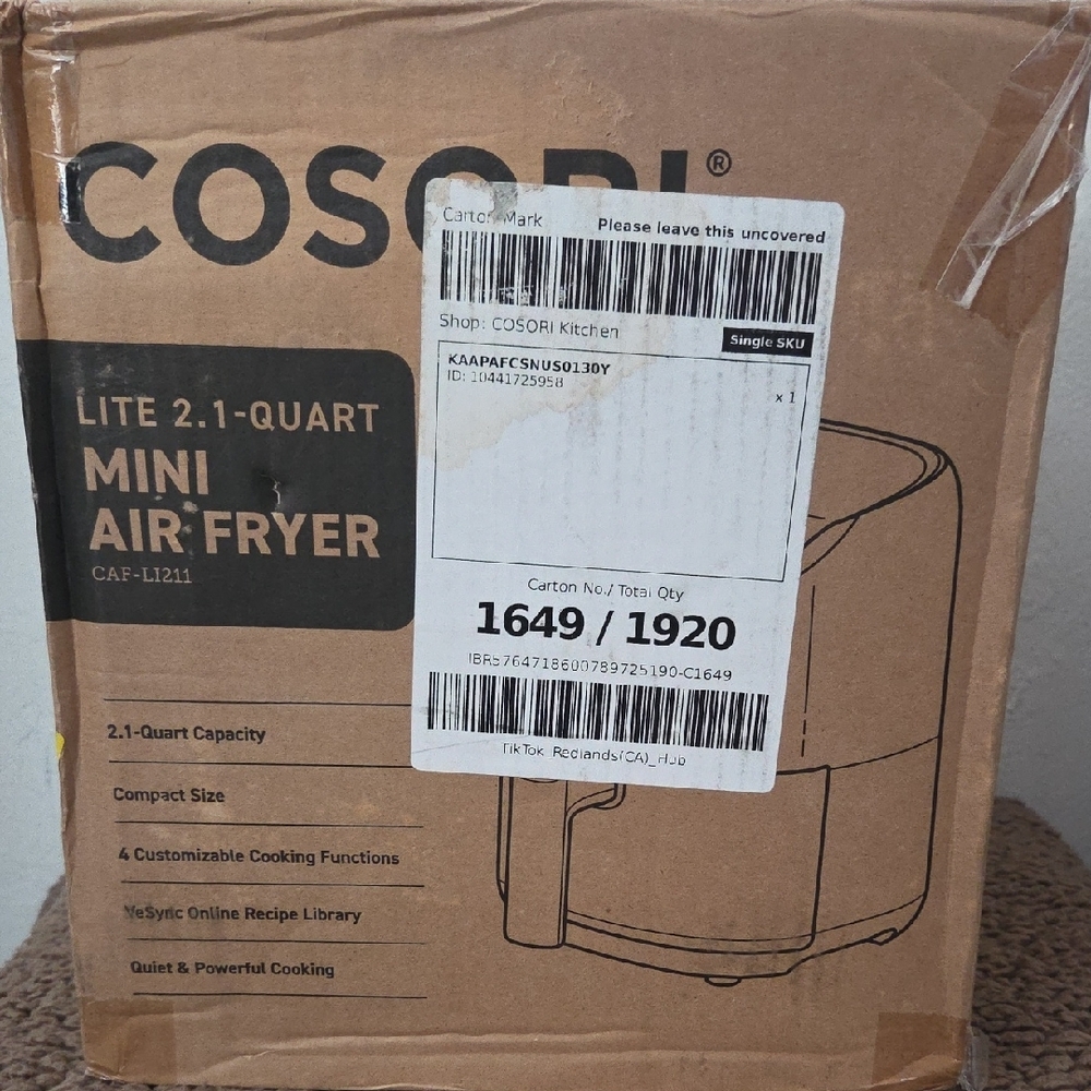 2.1-Quart Mini Air Fryer - Tan - Picture 2 of 4